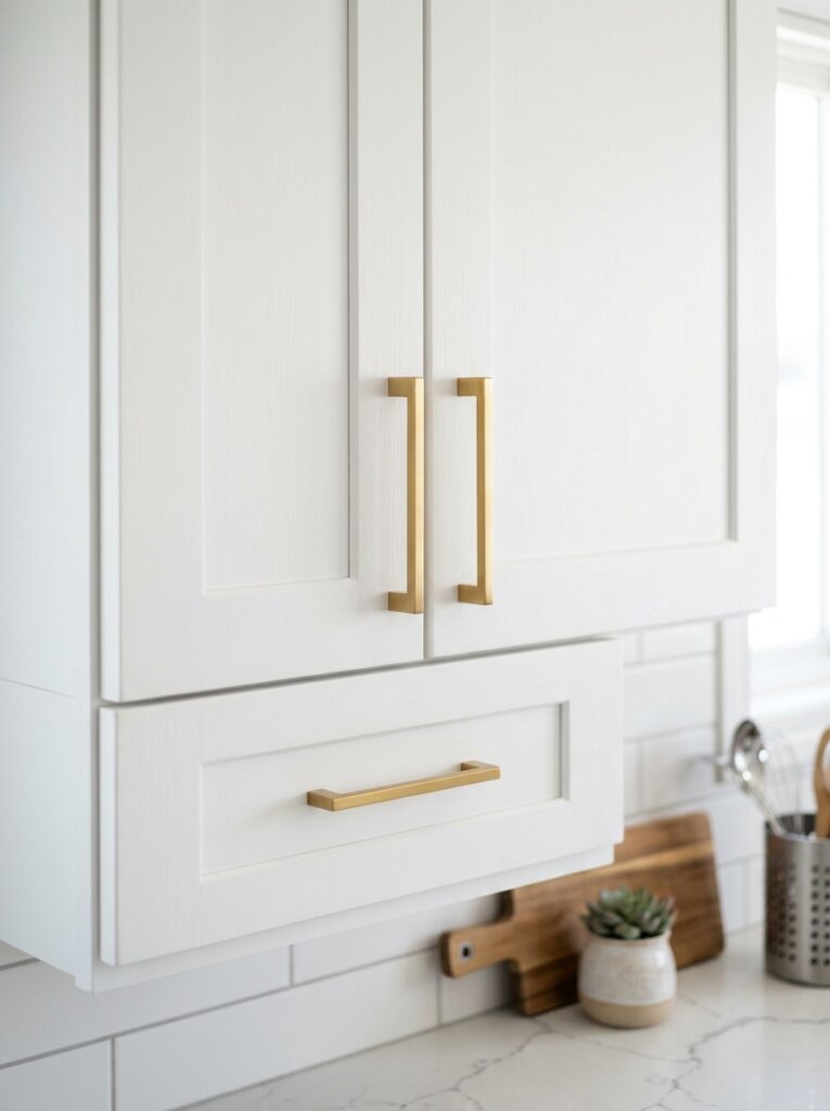 renter friendly kitchen upgrade with modern cabinet handles and knobs