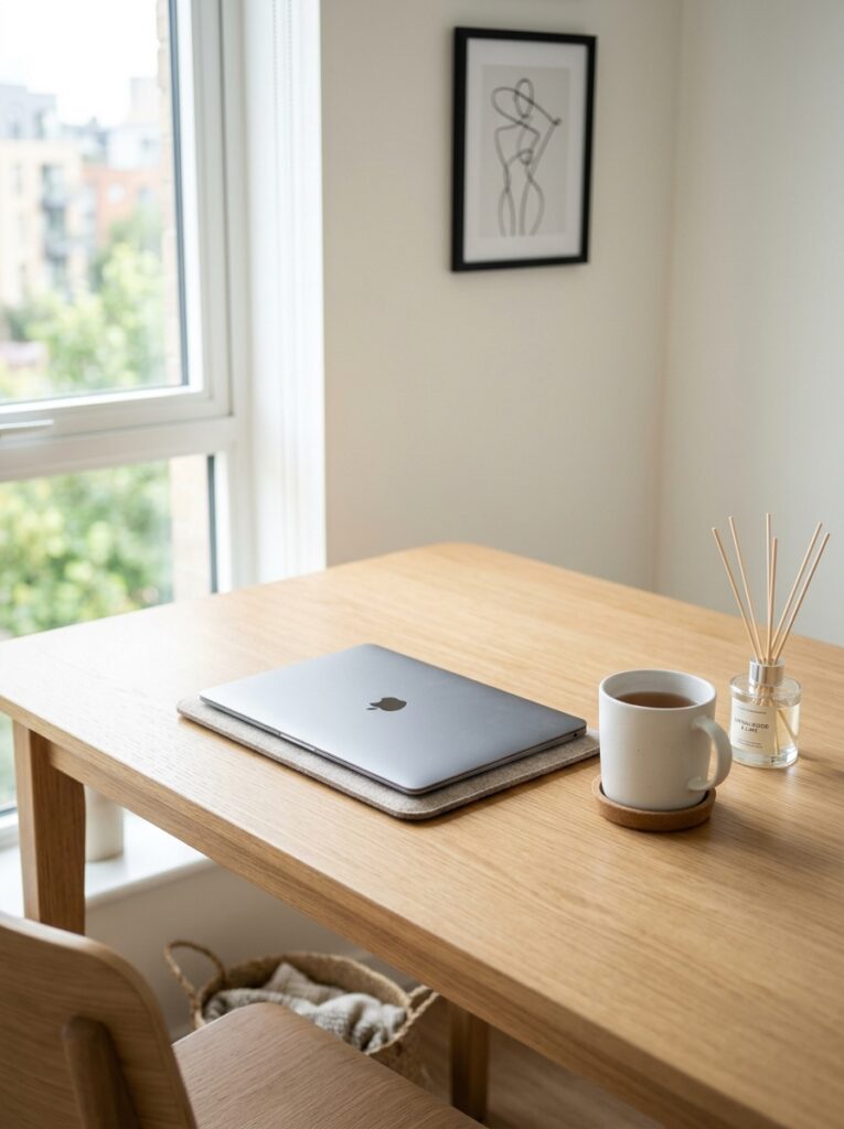 Clean and clutter-free countertop showing minimal organized surface